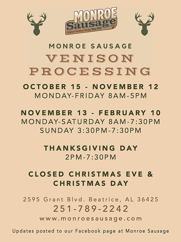 Venison Procession Schedule Venison Procession Schedule